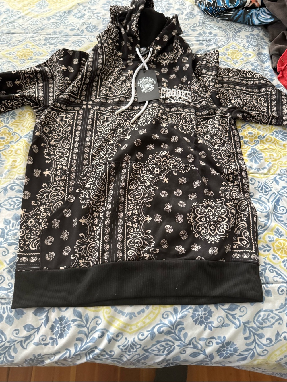 Crooks & Castles Black Paisley Crewneck Hoodie